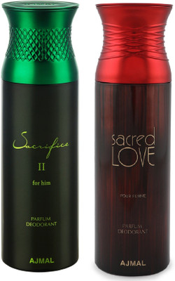 

Ajmal Sacrificell & Sacredlove Deodorant Spray - For Women(200 ml, Pack of 2)