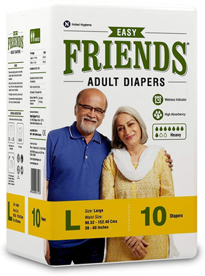 

Friends EASY ADULT DIAPERS, SIZE LARGE, 10 PCS PACK, FOR WAIST SIZE 38''-60'' INCHES, TOTAL 10 DIAPERS Adult Diapers - L(10 Pieces)