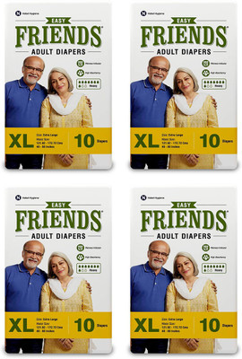 

Friends EASY ADULT DIAPERS, SIZE XL, 10 PCS PACK, COMBO OF 4 PACKS,FOR WAIST SIZE 48''-68'' INCHES, TOTAL 40 DIAPERS Adult Diapers - XL(40 Pieces)