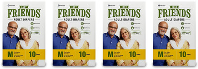 

Friends EASY ADULT DIAPERS, SIZE MEDIUM, 10 PCS PACK, COMBO OF 4 PACKS, FOR WAIST SIZE 28''-44'' INCHES, TOTAL 40 DIAPERS Adult Diapers - M(40 Pieces)