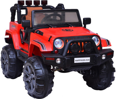 

Happykids Ride on Jeep, 12v8ah battery, four motors, with leather seat, with rocking Jeep Battery Operated Ride On(Red)