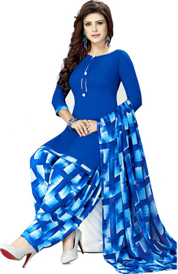 Jevi Prints Crepe Solid, Geometric Print Salwar Suit Material