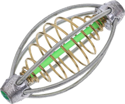 

Auf Fishing Trap Basket Baits Thrower Metal Spring Fishing Feeder Cage Manual Fish Feeder(20 g)