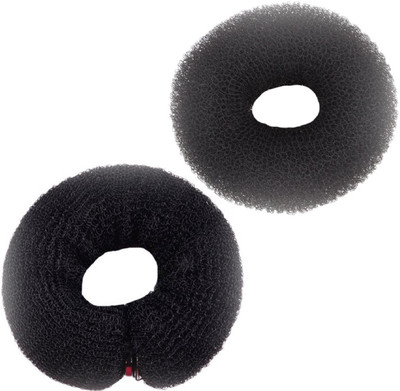 

NERR Snap Donut for Easy hairstyling 9 inches Bun (Black) Bun(Black)