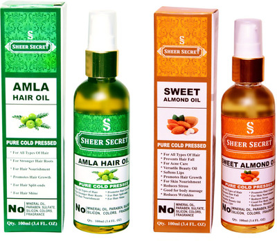 

SHEER SECRET SWEET ALMOND OIL and AMLA HAIR OIL (100% PURE COLD PRESSED OIL) Hair Oil(200 ml)