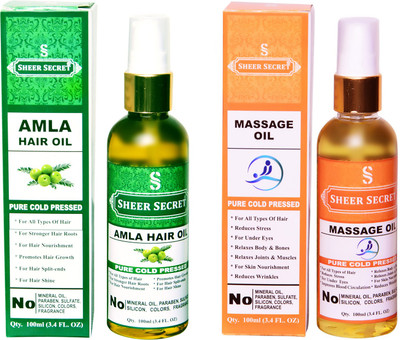 

SHEER SECRET MASSAGE OIL and AMLA HAIR OIL (100% PURE COLD PRESSED OIL) Hair Oil(200 ml)