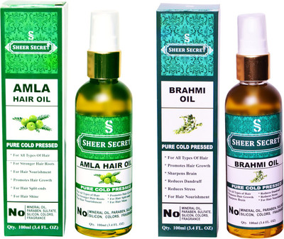 SHEER SECRET BRAHMI OIL and AMLA HAIR OIL (100% PURE COLD PRESSED OIL) Hair Oil(200 ml)