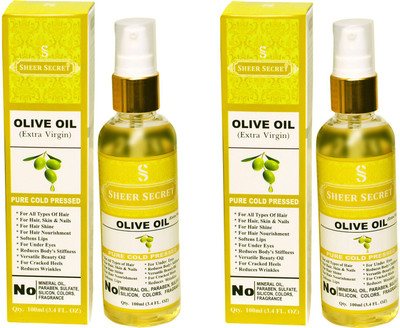 

SHEER SECRET OLIVE OIL (100% PURE COLD PRESSED OIL) Hair Oil(200 ml)