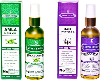 SHEER SECRET HAIR BOOSTER OIL and AMLA HAIR OIL (100% PURE COLD PRESSED OIL) Hair Oil(200 ml)