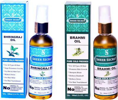 

SHEER SECRET BRAHMI OIL and BHRINGRAJ OIL (100% PURE COLD PRESSED OIL) Hair Oil(200 ml)