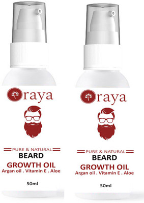 

ORAYA Beard Growth Oil & Hair Growth Oil (100% Organic & Natural Argan Oil, Jojoba Oil, Vitamin E) -50ml-Pack of-2-Bottle(100ml) Hair Oil(100 ml)