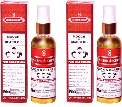 

SHEER SECRET MOOCH & BEARD OIL (100% PURE COLD PRESSED OIL) Hair Oil(200 ml)