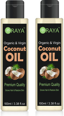 

ORAYA Premium Virgin Coconut Oil Combo of 2 bottles of 100 ml(200 ml) Hair Oil (200 ml) Hair Oil(200 ml)