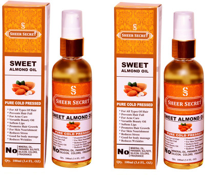 SHEER SECRET SWEET ALMOND OIL (100% PURE COLD PRESSED OIL) Hair Oil(200 ml)