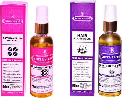 

SHEER SECRET HAIR BOOSTER OIL and ANTI DANDRUFF OIL (100% PURE COLD PRESSED OIL) Hair Oil(200 ml)