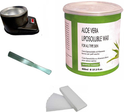 

Shopfleet Aloe Vera Liposoluble Wax(800 Gm.) with 1 Wax Heater, 50 Wax Strips and 1 Spatula (Multicolor) Wax(4, Set of 4)