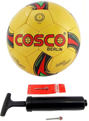 

Cosco Berlin Foot ball (Size 5) & Ball Inflating Hand Pump Combo Football Kit