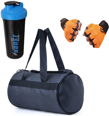 

Vellora High Quality Gym Bag And Gym Glove With Thunder Boost Shaker Wrist Support Combo Gym & Fitness Kit