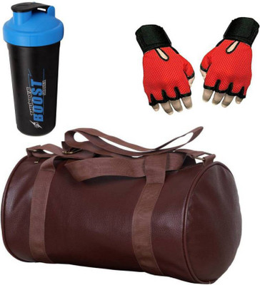 

Vellora High Quality Gym Bag And Gym Glove With Thunder Boost Shaker Wrist Support Combo Gym & Fitness Kit