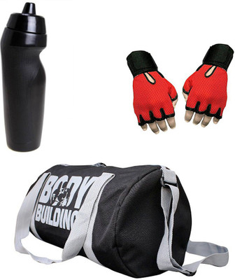 

Vellora Combo High Quality Gym Bag And Gym Glove With sipper penguin Wrist Support Gym & Fitness Kit