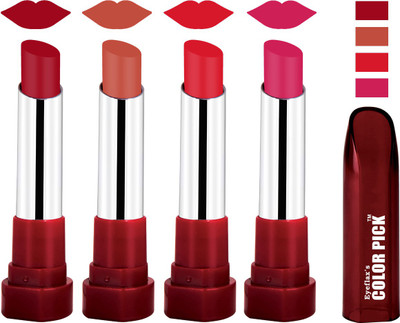 

EYEFLAX'S COLORPICK SILK TOUCH MATTE MULTICOLOR LIPSTICK COMBO 38 (PACK OF 4)(MULTICOLOR)