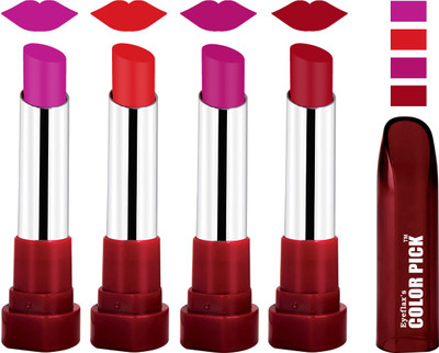 

EYEFLAX'S COLORPICK SILK TOUCH MATTE MULTICOLOR LIPSTICK COMBO 22 (PACK OF 4)(MULTICOLOR)