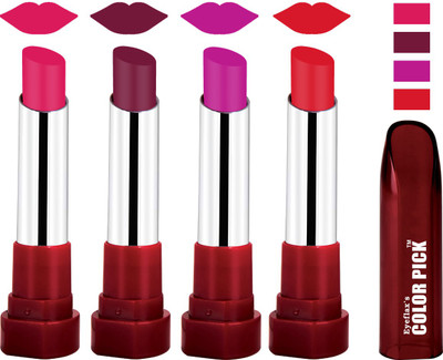 

EYEFLAX'S COLORPICK SILK TOUCH MATTE MULTICOLOR LIPSTICK COMBO 13 (PACK OF 4)(MULTICOLOR)