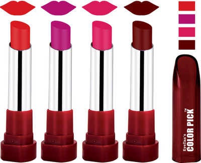 

EYEFLAX'S COLORPICK SILK TOUCH MATTE MULTICOLOR LIPSTICK COMBO 14 (PACK OF 4)(MULTICOLOR)