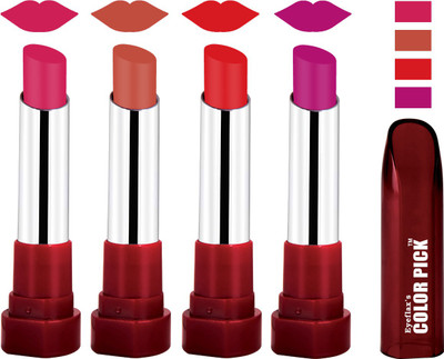 

EYEFLAX'S COLORPICK SILK TOUCH MATTE MULTICOLOR LIPSTICK COMBO 34 (PACK OF 4)(MULTICOLOR)