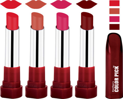 EYEFLAX'S COLORPICK SILK TOUCH MATTE MULTICOLOR LIPSTICK COMBO 21 (PACK OF 4)(MULTICOLOR)