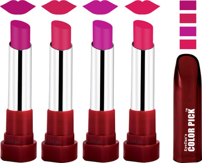 

EYEFLAX'S COLORPICK SILK TOUCH MATTE MULTICOLOR LIPSTICK COMBO 37 (PACK OF 4)(MULTICOLOR)