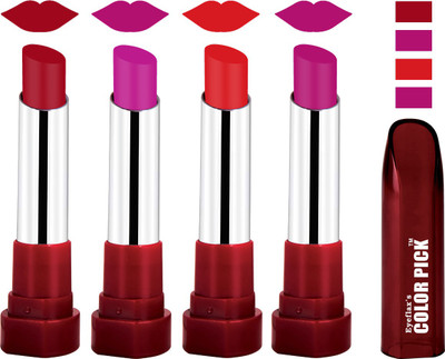 

EYEFLAX'S COLORPICK SILK TOUCH MATTE MULTICOLOR LIPSTICK COMBO 36 (PACK OF 4)(MULTICOLOR)