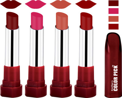 

EYEFLAX'S COLORPICK SILK TOUCH MATTE MULTICOLOR LIPSTICK COMBO 35 (PACK OF 4)(MULTICOLOR)