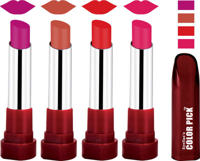 EYEFLAX'S COLORPICK SILK TOUCH MATTE MULTICOLOR LIPSTICK COMBO 27 (PACK OF 4)(MULTICOLOR)
