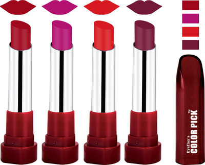 

EYEFLAX'S COLORPICK SILK TOUCH MATTE MULTICOLOR LIPSTICK COMBO 30 (PACK OF 4)(MULTICOLOR)