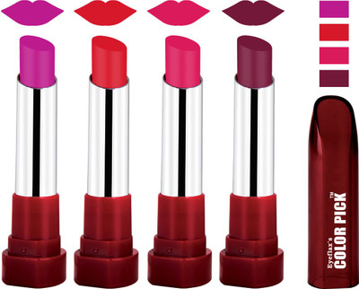 

EYEFLAX'S COLORPICK SILK TOUCH MATTE MULTICOLOR LIPSTICK COMBO 28 (PACK OF 4)(MULTICOLOR)
