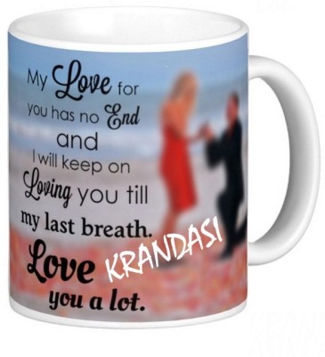 Exocticaa LOVE QUOTES COFFEE MUG LQV 115KRANDASI Ceramic Coffee Mug(330 ml)