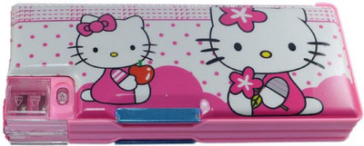 

Xeekart Jumbo Kitty Dual Compartment Multi-functional Inbuilt 2 Sharpener Art Plastic Pencil Box Cartoon Art EVA Pencil Box(Set of 1, Pink)