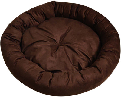 

Hiputee Ultra Soft Reversible Velvet Round Brown Dog/Cat Large L Pet Bed(Brown)