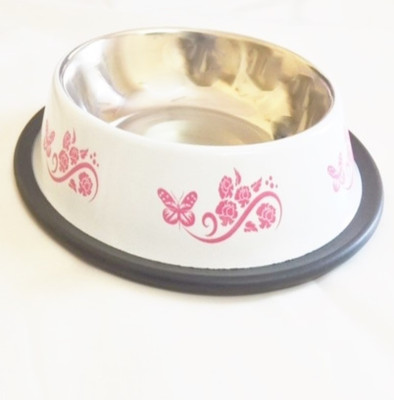 

Petsnhuman Small Round Steel Pet Bowl(400 ml White)