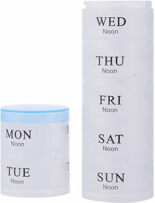 

Premsons 7 Day Mini Compact Round 3 Section Pill Box Day (Transparent) Pill Box(Multicolor)