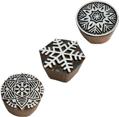 skart wooden printing blocks Round89 Printing Blocks(Pack of 3)