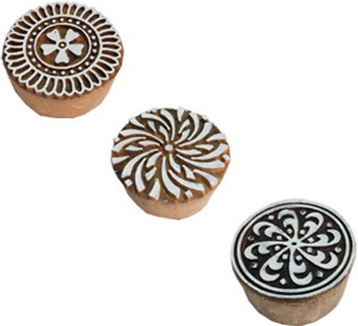 skart wooden printing blocks Round88 Printing Blocks(Pack of 3)