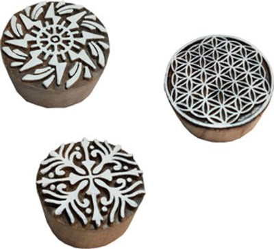skart wooden printing blocks Round90 Printing Blocks(Pack of 3)