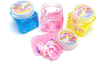 

AncientKart Unicorn New Crystal Slime Putty Set of 3 Multicolor Putty Toy