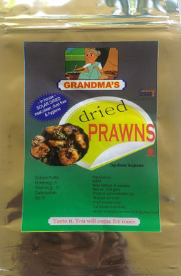 

Grandmas Premium dried golden sea prawns | shrimp | solar dried | head and tail already removed | no wastage | 100 gms | 14:1 dried ratio seafood small Prawn Clean(100 g Pack of 1)
