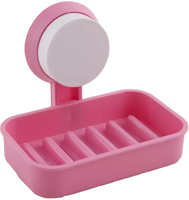 

Fiiasa Soap Dish organiser Strong Suction Cup Wall Tray Holder Storage Box Bathroom Shower Tool(Multicolor)
