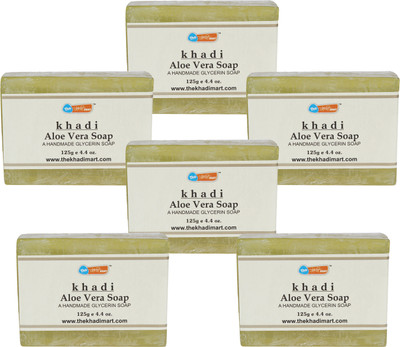 

Agile The Khadi Mart (Aloe Vera) Soap - (Pack of 6) - 750 gm(6 g, Pack of 6)
