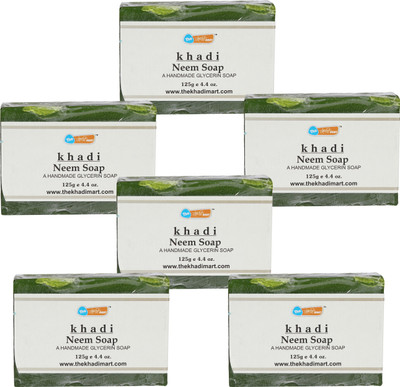 

Agile The Khadi Mart (Neem) Soap - (Pack of 6) - 750 gm(6 g, Pack of 6)