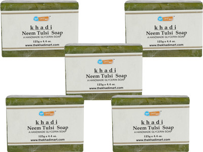 

Agile The Khadi Mart (Neem Tulsi) Soap - (Pack of 5) - 625 gm(5 g, Pack of 5)